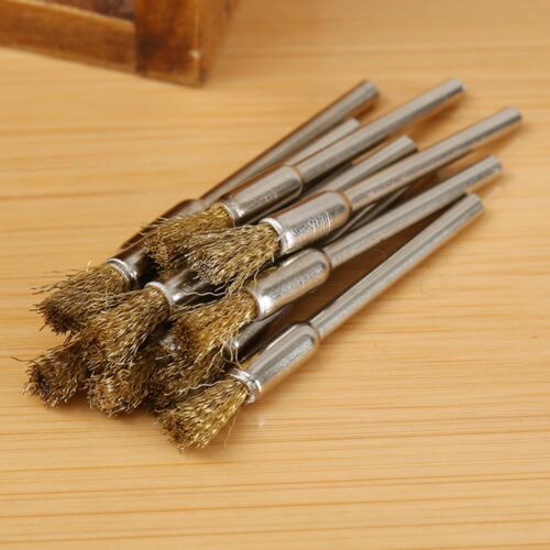 15PCS 1/8" Brass Steel Wire Brushes Accessories for Power Rotary Die Grinder 