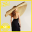 Summer Oversize Beach Hats For Women 25cm Brim Large Straw Hat Sun Protection