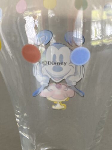 Retired Disney Mickey Mouse Ice Cream Float Soda Drinking Glass Water Made USA