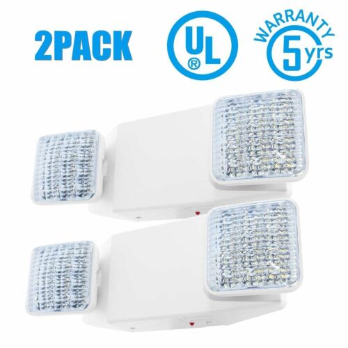 Lot 2~10Pack ALL LED Exit Sign Emergency Light Dual Square Head Combo UL EL-W2 