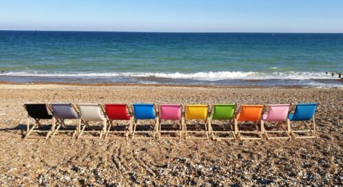 2 x Wooden Deck Chair Folding Sun Lounger Deckchair Garden Beach Deck Chair 