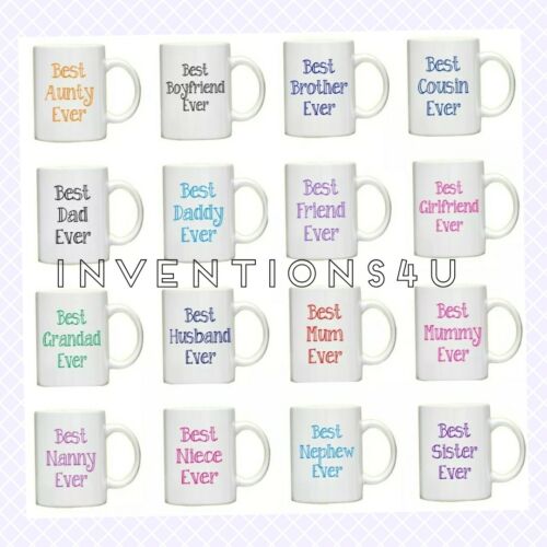 Best Ever 11oz Gift Mugs Tea Mugs Coffee Mugs Nan Grandad Mum Dad Uncle Aunty