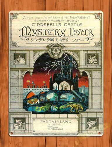 Disney's Up Cinderella's Castle Mystery Tour Ride Art Poster TIN SIGN