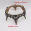 Hot Gothic Barque Crown Black Crystals Wedding Tiara Bridal Headbands Vintage