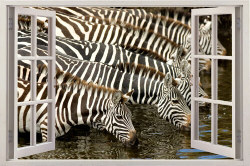 Zebra Lake View дикий Safari стены этикетка стикер художественная съемный Винил декор 3D