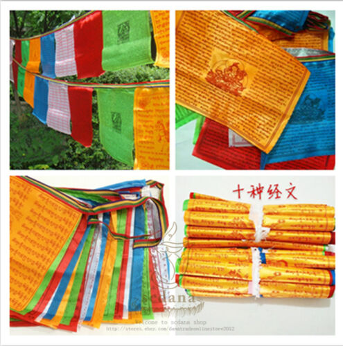 212 Inch Long Brocade Buddhism Prayer Flag Buddhist LongDa Scriptures Flag