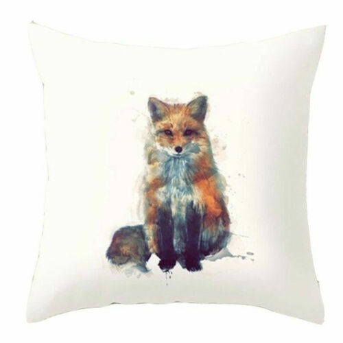 Fashion Home Decor Cotton Linen Throw Pillow Case Fox Sofa Waist Cushion Cover