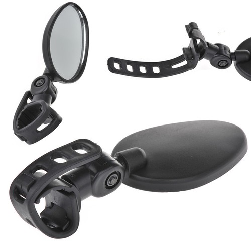 Vue Arrière Miroir à Vélo Cyclisme Guidon 360° Rotatif Réglable Rétroviseur Noir