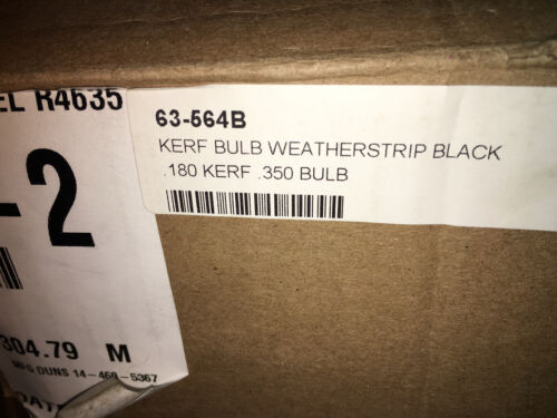 Window Slot Kerf Mount Weatherstrip .350 Bulb Bubble Seal BLACK 25/' MINIMUM