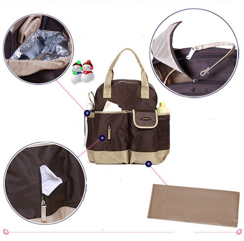 New Top Quality 5PCS Large Diaper Backpack Baby Nappy Changing Bag Set--BP016