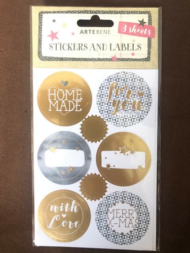 presents etc 3 sheets of stickers and labels christmas luxury tags Jam Jars
