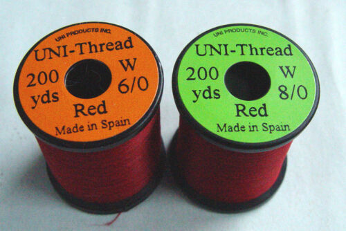 1 x 50 yards Fil montage ROUGE 6-0/8-0 truite mouche fly tying thread red 
