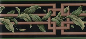 Oriental-Bamboo-Scroll-on-Black-WALLPAPER-BORDER