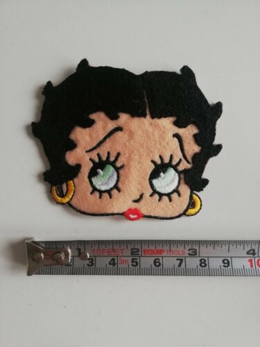 BETTY BOOP Face Motif Patch Iron Or Sew On Embroidered 