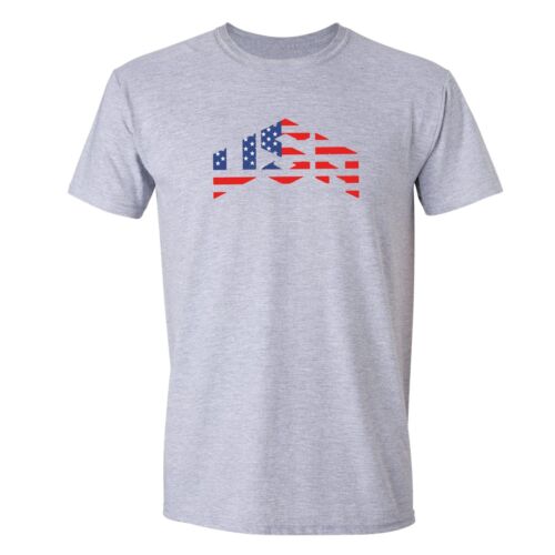 American Flag distressed 4th of July T-shirt Clothing USA Pride Shirt Gray