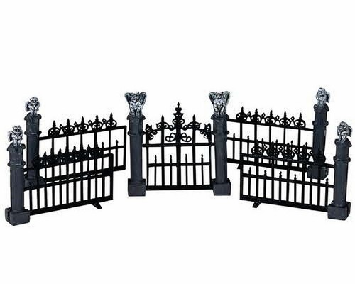 44139-Gargoyle Fence Spooky-Town Accessoires LEMAX set//5 Halloween