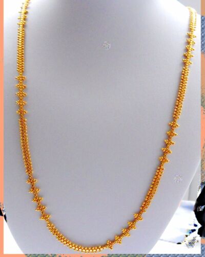 yellow gold plated LONG LADIES chain necklace indian fashion gold jewelry
