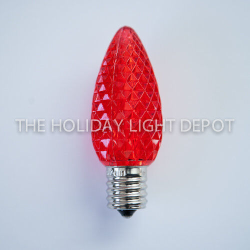 Red C9 Faceted LED Bulb Red C9 LED Faceted Christmas Light Bulb