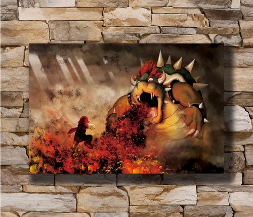 Hot Super Mario vs Bowser Koopa New Art Poster 40 12x18 24x36 T-1382
