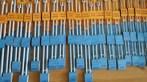 Knitting Needles-Length 25 cm to 30 cm New-Pony Sizes 2 mm to 8 mm 