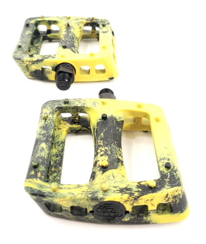 Odyssey Twisted Pro 9//16/" Bike Platform Pedals Mustard Yellow//Black Swirl