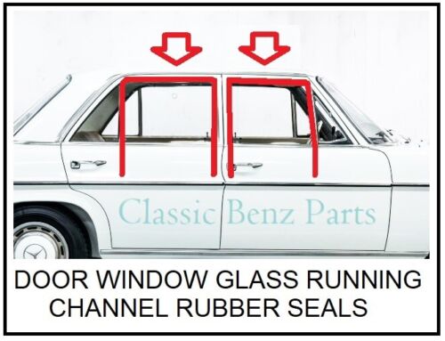 Mercedes W114 W115 Door window running channel seals 4 pcs set Express shipping 