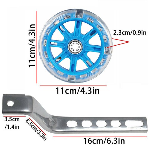 2Pcs Universal Kids Bike Stabilisers Wheels Training For 12/"-20/" Cycle Bikes LED