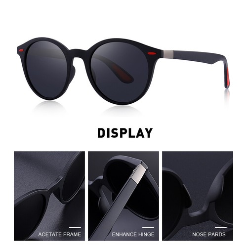 Men Women Classic Retro Rivet Polarized Sunglasses TR90 Legs Lighter Oval Frame