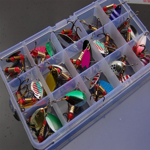 30pcs Colorful Trout Spoon Metal Fishing Lures Spinner Baits Bass Tackle New