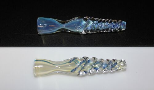 3.5" TWISTER BLUE One Hitter Tobacco Smoking Glass Pipe One Hit Glass Pipes 