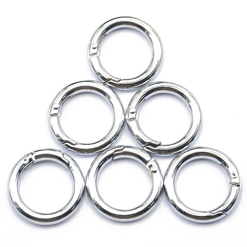 Set 6Pcs Karabinerhaken Schnapphaken Snap Haken Schraubkarabine Silber