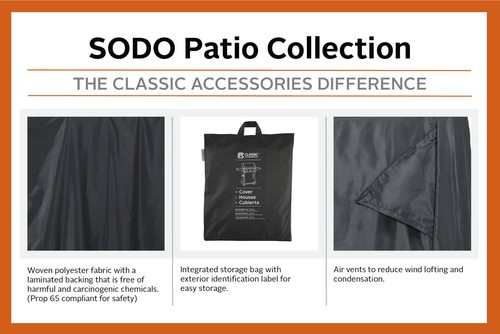 Classic Accessories 55-367-350401-WB Sodo Black Grill Cover For Weber Spirit Gas