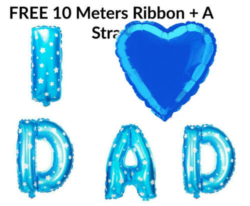 FATHER DAY 16/" Happy Fathers Day Balloons I Love Dad Foil Heart Baloons Balons