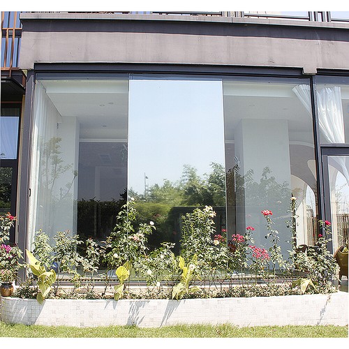 Silver Reflective Window Tint Film One way mirrored Privacy Home glass decor