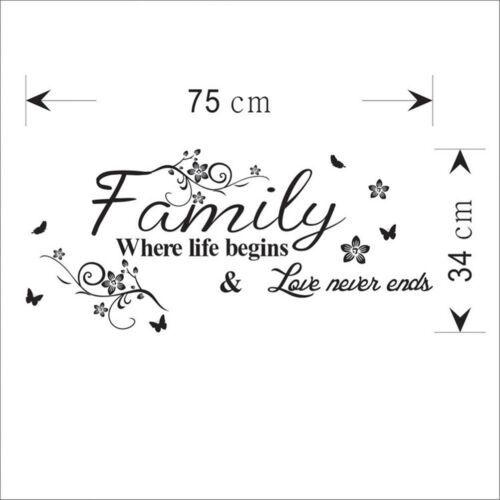 family where life begins and love never ends wall decal decor sticker  PF 