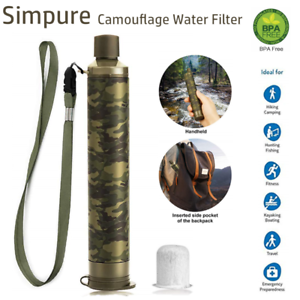 2 PACK Water Filter Camping Straw Filtration System Fast Drinking Water Purifier