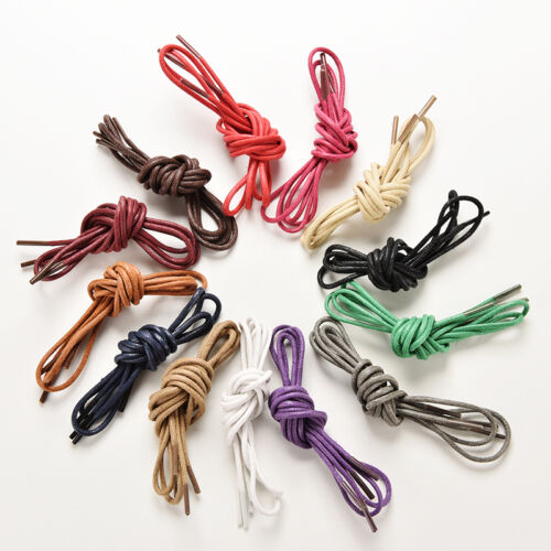 Multi Color Cotton Waxed Round Cords Strings Dress Shoe Laces 75/85/90cm BB 