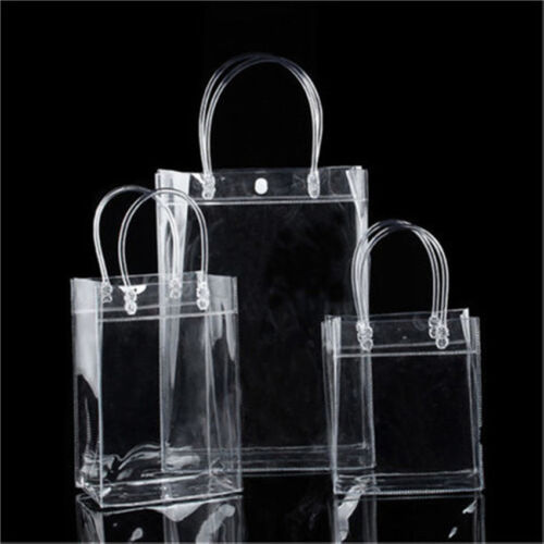 1PC Transparant Clear PVC Tote Handbag Gift Packaging Bags Closable Garment Bag 