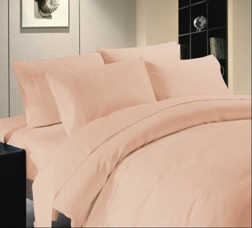 1200 Thread Count Egyptian Cotton Sheet Set Extra Deep Pocket Peach Solid 