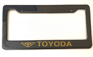 Carbon Fiber with Gold Automotive License Plate Frame Yoda Details about   Toyoda Funny 