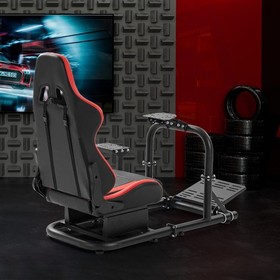 Zootopo Racing Sim Cockpit Stand with Red Seat Adjustable Fit for Logitech G29