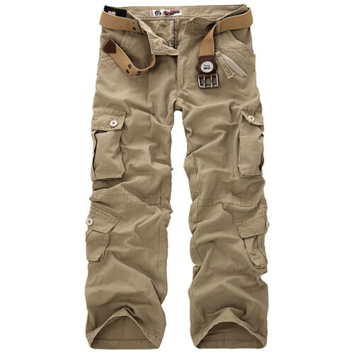 Men Cargo Work Trousers Army Military Combat Multi Pockets Baggy Loose Pants ¯