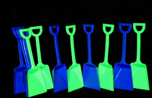 12-6 each Lime and Blue Toy Plastic Shovels I Dig You Stickers Mfg USA*