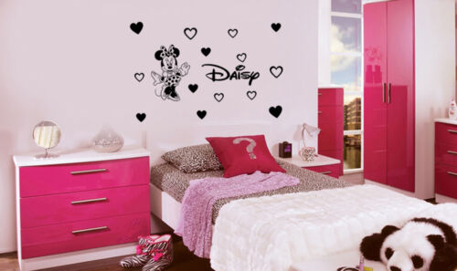 PERSONALISED DISNEY MINNIE MOUSE 14 HEART  WALL STICKERS COVER 900X600mm