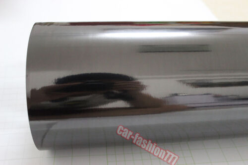 Cool Car Wrap Flat Glossy Mirror Chrome Vinyl Sticker Film Black HD 12" x 60" 