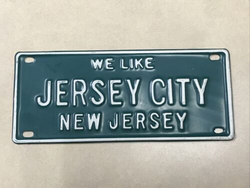 VINTAGE We Like Jersey City NJ BICYCLE METAL PERSONALIZED LICENSE PLATE