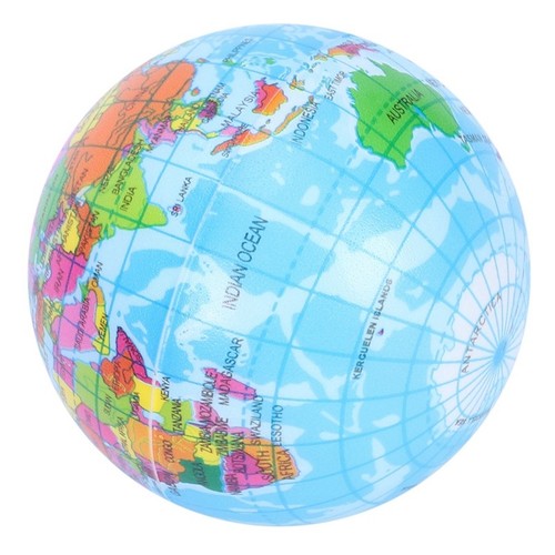 Mini Globe terrestre balle mousse anti-stress boule T7T1