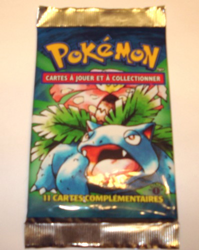 One Pokemon 1st Edition Basic Booster Pack From Box--FRENCH Language
