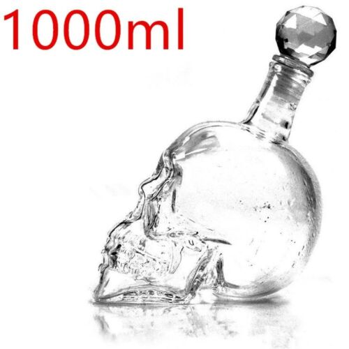 Skull Head Shaped Decanter Bottle Beer Wine Whiskey Vodka Glass Dispenser 1000ml 
