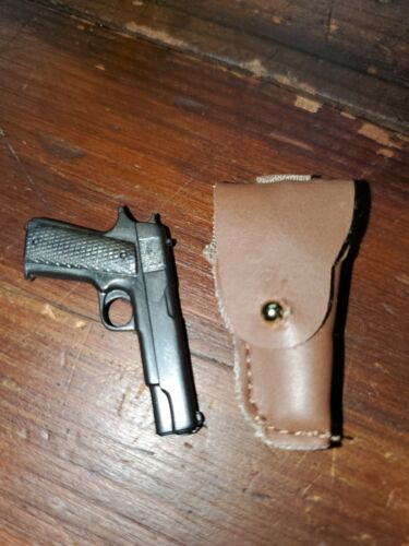 Military Colt .45 Caliber Pistol in Brown Holster for 12" Action Figure 1:6